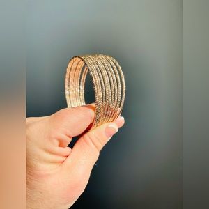 Rose tone bracelet bangle set, set of 10, NWOT